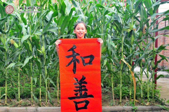 李同学，10岁，老学员，书法习作「和善」