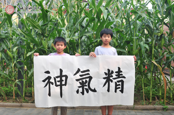 贺同学，10岁，书法习作「精气神」