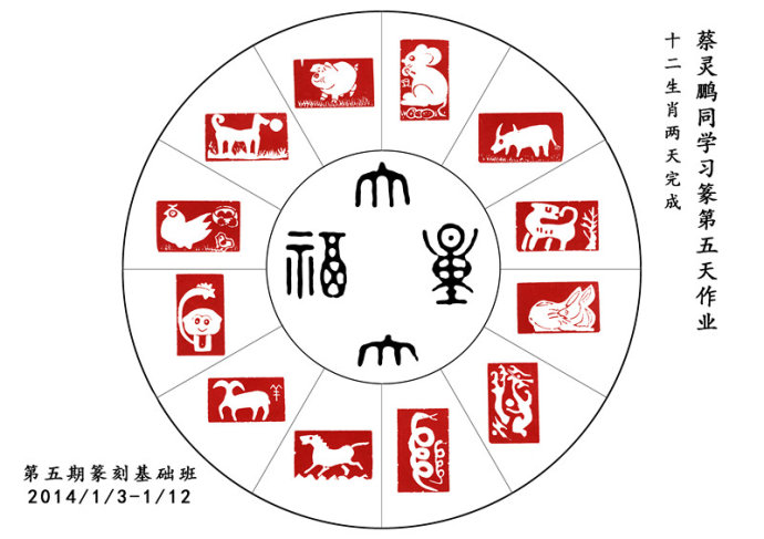 北京诚敬仁德艺篆刻班蔡同学篆刻习作展示——「吉祥」